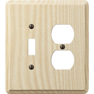 Amerelle 2-Gang Solid Ash Single Toggle/Duplex Outlet Wall Plate  Unfinished Ash