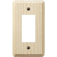Amerelle 1-Gang Solid Ash Rocker Decorator Wall Plate  Unfinished Ash