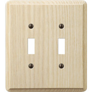 Amerelle 2-Gang Solid Ash Toggle Switch Wall Plate  Unfinished Ash