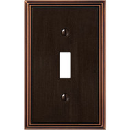 Amerelle Metro Line 1-Gang Cast Metal Toggle Switch Wall Plate  Aged Bronze