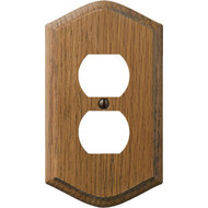 Amerelle 1-Gang Solid Oak Country Outlet Wall Plate  Medium Oak
