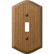 Amerelle Country 1-Gang Solid Oak Toggle Switch Wall Plate  Medium Oak