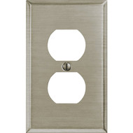 Amerelle 1-Gang Stamped Steel Outlet Wall Plate  Brushed Nickel