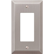 Amerelle 1-Gang Stamped Steel Rocker Decorator Wall Plate  Brushed Nickel