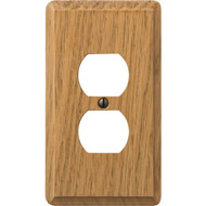 Amerelle 1-Gang Solid Oak Outlet Wall Plate  Light Oak