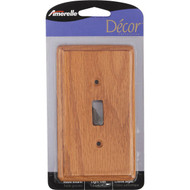 Amerelle 1-Gang Solid Oak Toggle Switch Wall Plate  Light Oak
