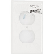 Amerelle PRO 1-Gang Stamped Steel Outlet Wall Plate  Smooth White