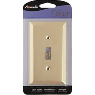 Amerelle 1-Gang Stamped Steel Toggle Switch Wall Plate  Polished Brass
