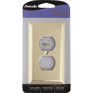 Amerelle 1-Gang Stamped Steel Outlet Wall Plate  Polished Brass