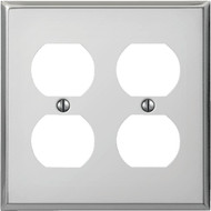 Amerelle PRO 2-Gang Stamped Steel Outlet Wall Plate  Polished Chrome