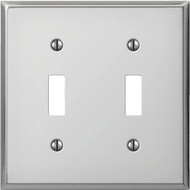 Amerelle PRO 2-Gang Stamped Steel Toggle Switch Wall Plate  Polished Chrome
