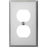 Amerelle PRO 1-Gang Stamped Steel Outlet Wall Plate  Polished Chrome