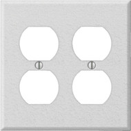 Amerelle PRO 2-Gang Stamped Steel Outlet Wall Plate  White Wrinkle