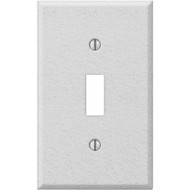 Amerelle PRO 1-Gang Stamped Steel Toggle Switch Wall Plate  White Wrinkle