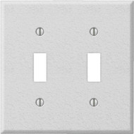 Amerelle PRO 2-Gang Stamped Steel Toggle Switch Wall Plate  White Wrinkle