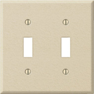 Amerelle PRO 2-Gang Stamped Steel Toggle Switch Wall Plate  Ivory Wrinkle