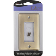 Amerelle 1-Gang Stamped Steel Rocker Decorator Wall Plate  Brushed Brass