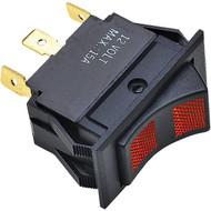 Seachoice 15A 12V Black Rocker Switch  On (Red)/Off/On (Red)
