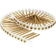 Senco DuraSpin #8 x 2-1/2 In. Square Recess Flat Collated Wood Screws  Yellow Zinc Finish (800 Ct.)