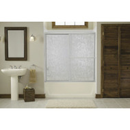 Sterling Deluxe Framed 56-1/4 In. W. X 55-1/4 In. H. Chrome Pebbled Glass Sliding Tub Door