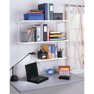 Knape & Vogt 182 Series 10-1/2 In. White Steel Heavy-Duty Double-Slot Shelf Bracket