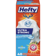 Hefty Ultra Strong 13 Gal. Clean Burst Tall Kitchen White Trash Bag (40-Count)
