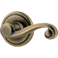 Kwikset Signature Series Antique Brass Right-Hand Lido Dummy Door Lever