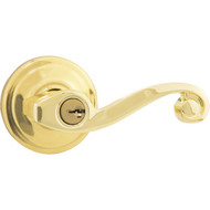 Kwikset Signature Series Polished Brass Lido Entry Door Lever with Smartkey