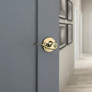 Kwikset Signature Series Polished Brass Tustin Entry Door Lever with Smartkey