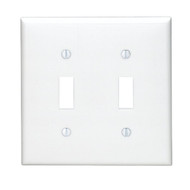Leviton 2-Gang Thermoplastic Nylon Toggle Switch Wall Plate  White