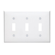 Leviton 3-Gang Thermoplastic Nylon Toggle Switch Wall Plate  White