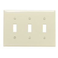 Leviton 3-Gang Thermoplastic Nylon Toggle Switch Wall Plate  Ivory