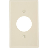 Leviton 1-Gang Smooth Plastic Single Outlet Wall Plate  Ivory