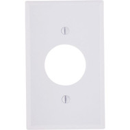 Leviton 1-Gang Smooth Plastic Single Outlet Wall Plate  White