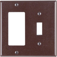 Leviton Decora 2-Gang Thermoset Single Toggle/Rocker Wall Plate  Brown