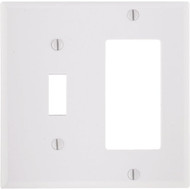 Leviton Decora 2-Gang Thermoset Single Toggle/Rocker Wall Plate  White
