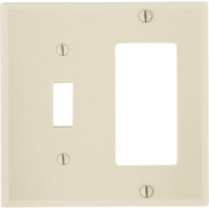 Leviton Decora 2-Gang Thermoset Single Toggle/Rocker Wall Plate  Ivory