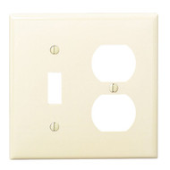 Leviton Commercial Grade 2-Gang Thermoplastic Single Toggle/Duplex Outlet Wall Plate Ivory