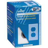 Leviton 1-Gang Smooth Plastic Outlet Wall Plate  White (10-Pack)