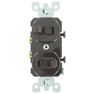Leviton Single Pole Brown 15A Quiet Duplex Switch