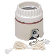 Leviton Pull Chain Medium Base White Porcelain Lamp Socket