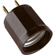 Leviton 600W 125V Brown Outlet to Light Socket Adapter