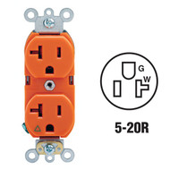 Leviton 20A Orange Isolated Grounding 5-20R Duplex Outlet