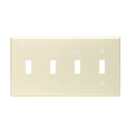 Leviton 4-Gang Plastic Toggle Switch Wall Plate  Ivory