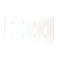 Leviton 4-Gang Plastic Toggle Switch Wall Plate  White