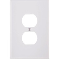 Leviton 1-Gang Smooth Plastic Oversized Outlet Wall Plate  White