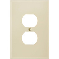 Leviton 1-Gang Smooth Plastic Oversized Outlet Wall Plate  Ivory