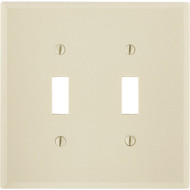 Leviton 2-Gang Plastic Oversized Toggle Switch Wall Plate  Ivory