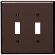 Leviton 2-Gang Plastic Oversized Toggle Switch Wall Plate  Brown