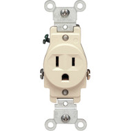 Leviton 15A Ivory Commercial Grade 5-15R Shallow Single Outlet